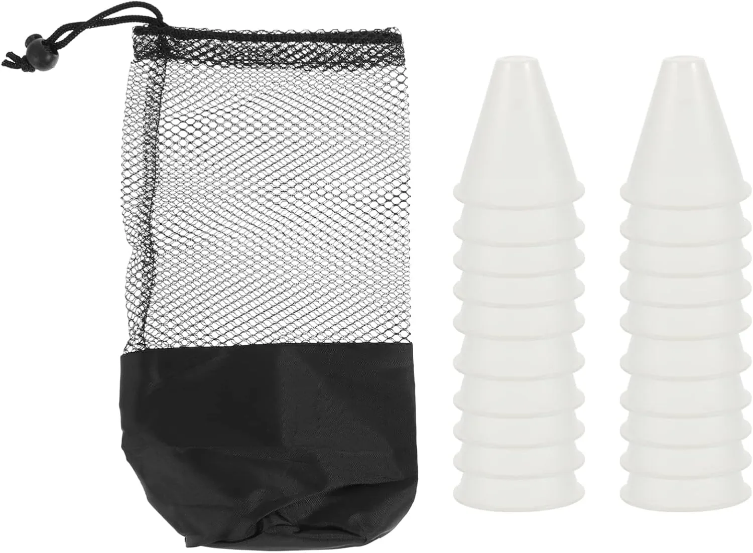 1 Set Skating Marker Cones Luminous Mini Agility Soccer Cones Plastic Glow in The Dark Training Traffic Road Cones for Skate White