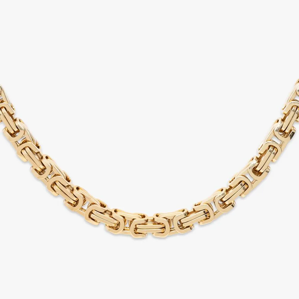 10MM Solid Gold Byzantine Gold Chain