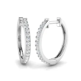 18ct White Gold 0.24ct Diamond Hoop Earrings