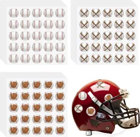 300 Pcs 12 Sheets Baseball Helmet Stickers 1.18 Inch Waterproof Round Helmet Vinyl Decals for Baseball Award Water Bottle Scrapbook Sport Party Favors