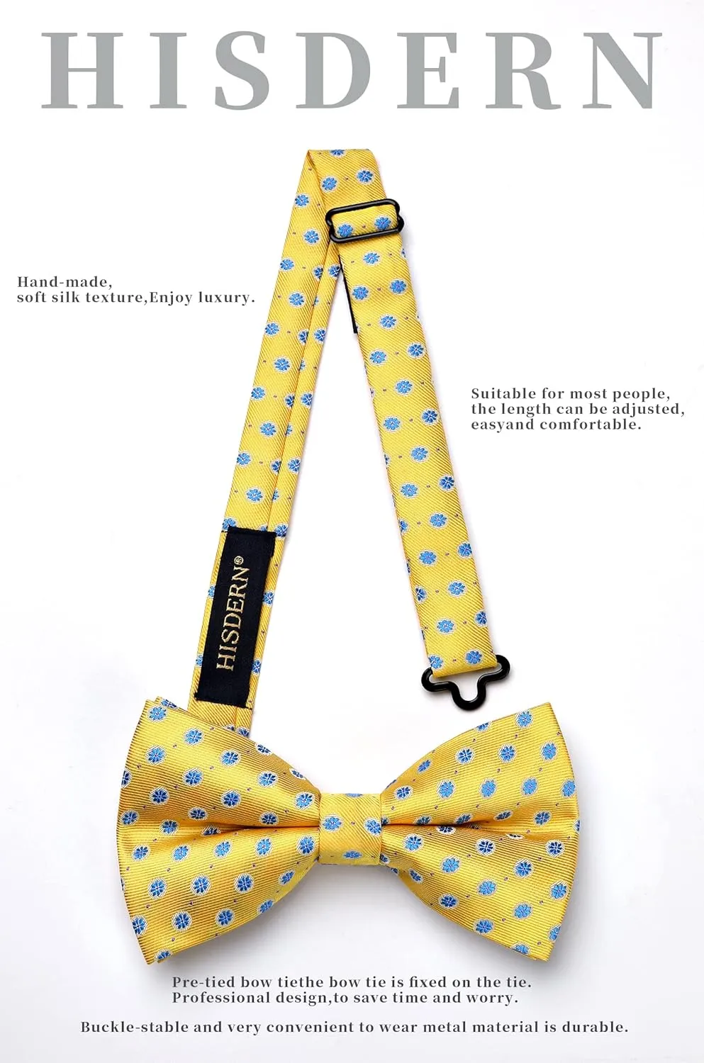 3/6 Pack Bow Tie Paisley Plaid Dot Pre-Tie Bow Tie Classic Formal Bow Ties for Men Adjustable Bowtie Tuxedo Wedding