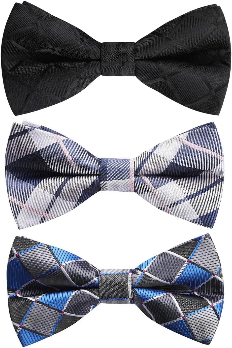 3/6 Pack Bow Tie Paisley Plaid Dot Pre-Tie Bow Tie Classic Formal Bow Ties for Men Adjustable Bowtie Tuxedo Wedding