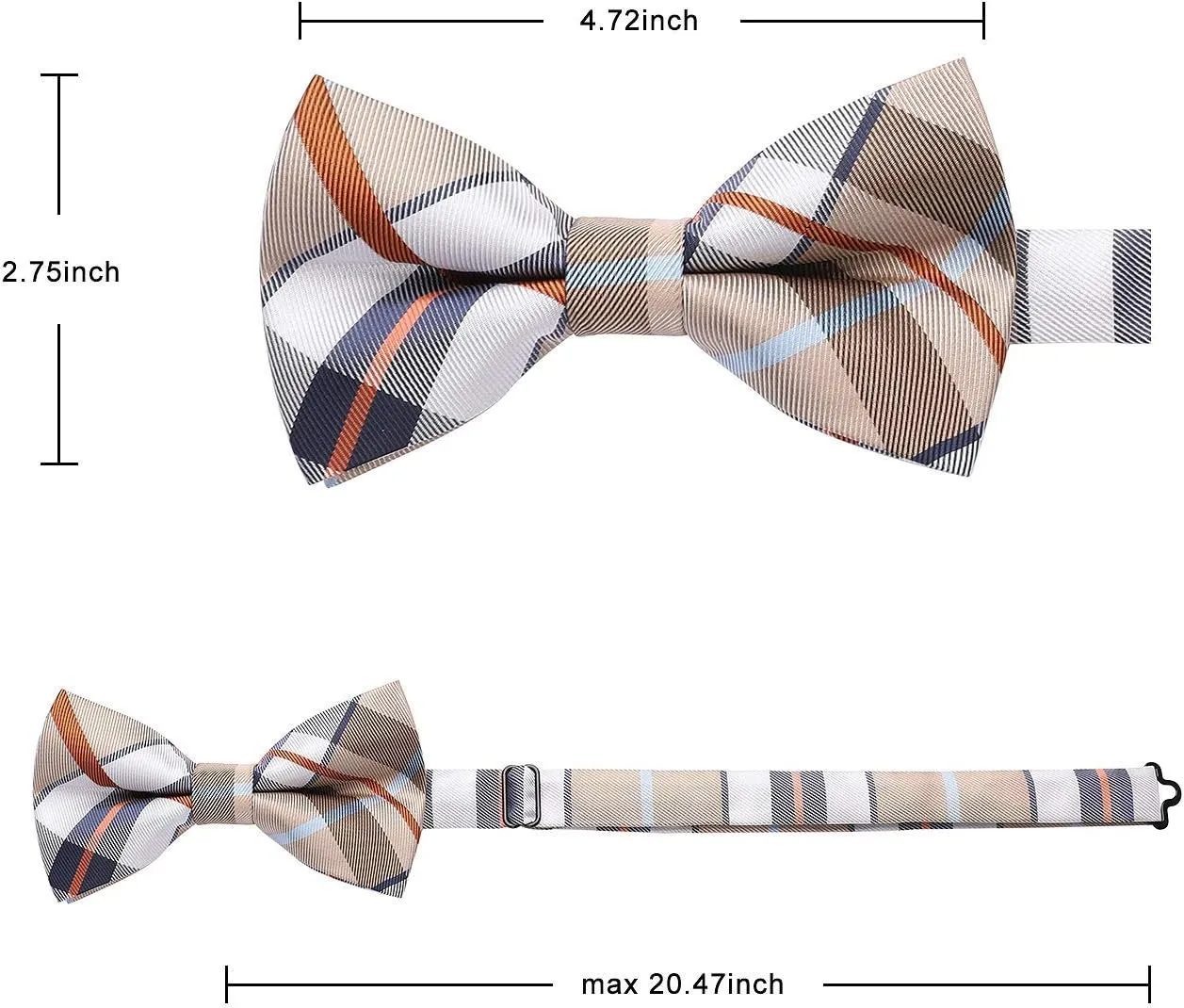 3/6 Pack Bow Tie Paisley Plaid Dot Pre-Tie Bow Tie Classic Formal Bow Ties for Men Adjustable Bowtie Tuxedo Wedding