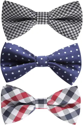 3/6 Pack Bow Tie Paisley Plaid Dot Pre-Tie Bow Tie Classic Formal Bow Ties for Men Adjustable Bowtie Tuxedo Wedding