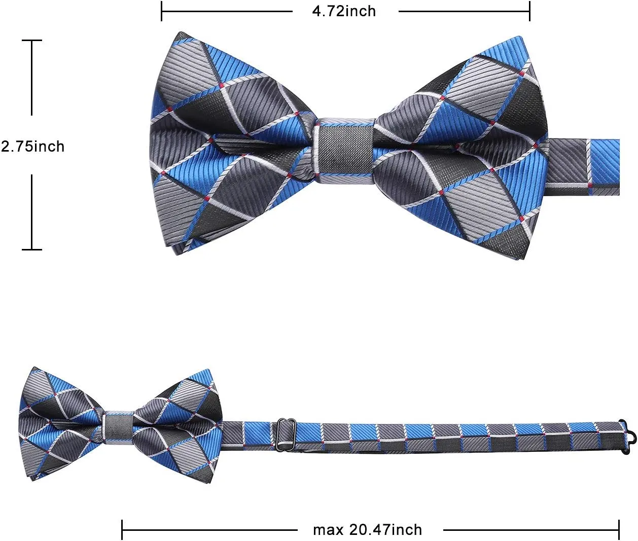 3/6 Pack Bow Tie Paisley Plaid Dot Pre-Tie Bow Tie Classic Formal Bow Ties for Men Adjustable Bowtie Tuxedo Wedding