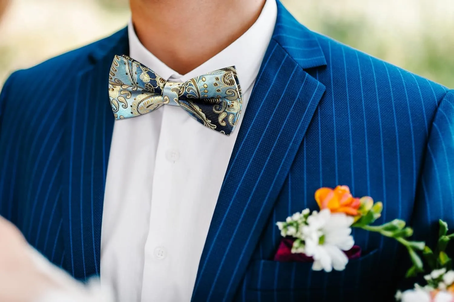 3/6 Pack Bow Tie Paisley Plaid Dot Pre-Tie Bow Tie Classic Formal Bow Ties for Men Adjustable Bowtie Tuxedo Wedding
