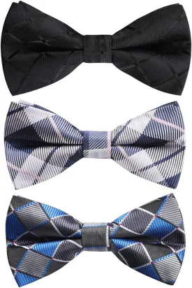 3/6 Pack Bow Tie Paisley Plaid Dot Pre-Tie Bow Tie Classic Formal Bow Ties for Men Adjustable Bowtie Tuxedo Wedding