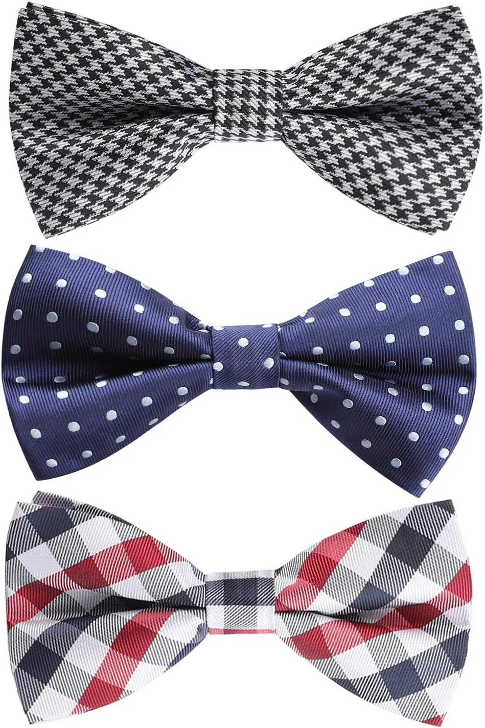3/6 Pack Bow Tie Paisley Plaid Dot Pre-Tie Bow Tie Classic Formal Bow Ties for Men Adjustable Bowtie Tuxedo Wedding