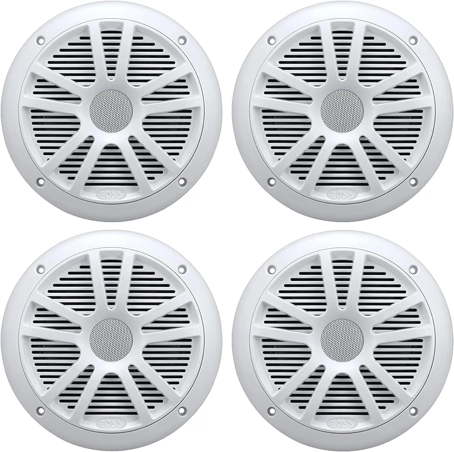 4) New Boss Audio MR6W 6.5" 180W Dual Cone Marine/Boat Speakers Stereo- White