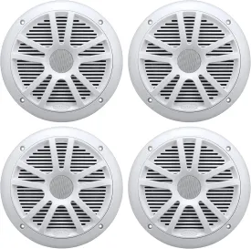 4) New Boss Audio MR6W 6.5" 180W Dual Cone Marine/Boat Speakers Stereo- White