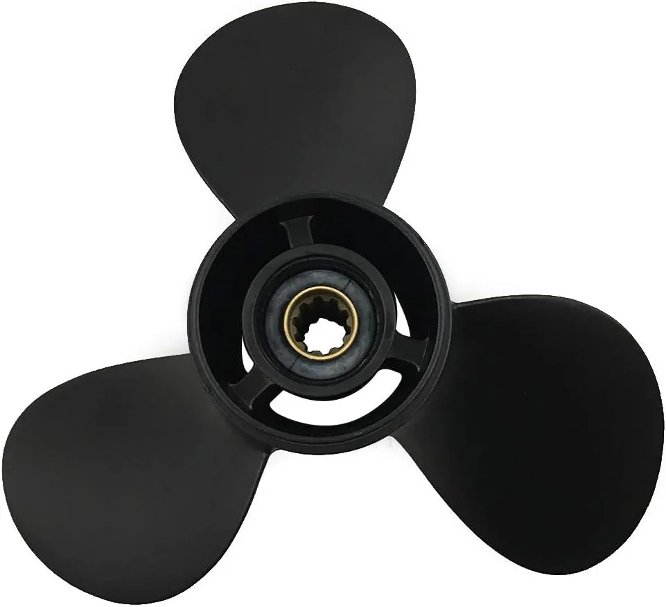9.9x10 9.9x11 9.9x12 9.9x13 9.9x14 Aluminum Propeller for Tohatsu/Nissan Outboards with 10 Spline Tooth 25HP 30HP