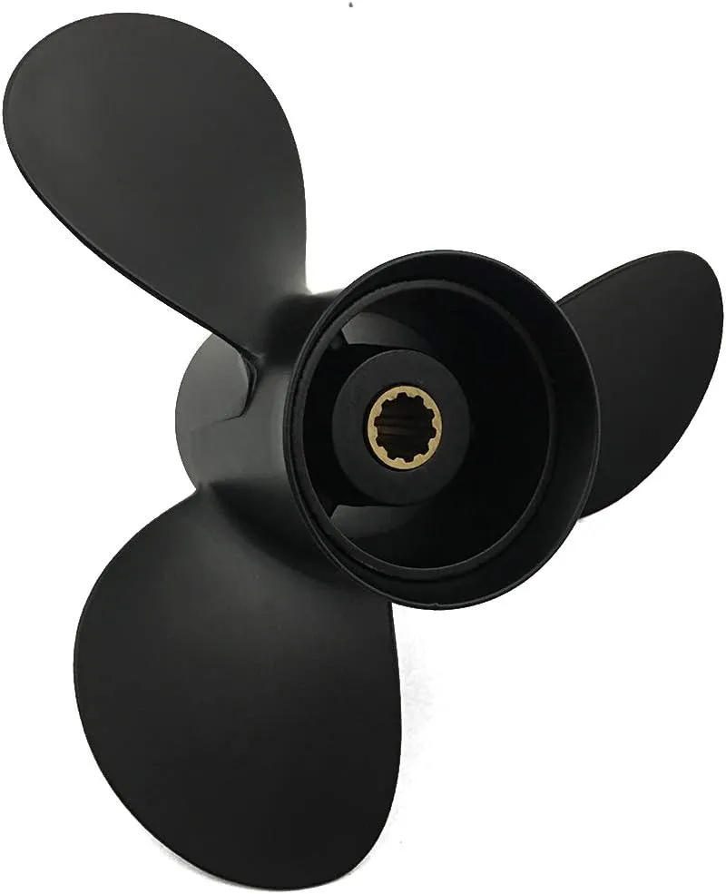 9.9x10 9.9x11 9.9x12 9.9x13 9.9x14 Aluminum Propeller for Tohatsu/Nissan Outboards with 10 Spline Tooth 25HP 30HP