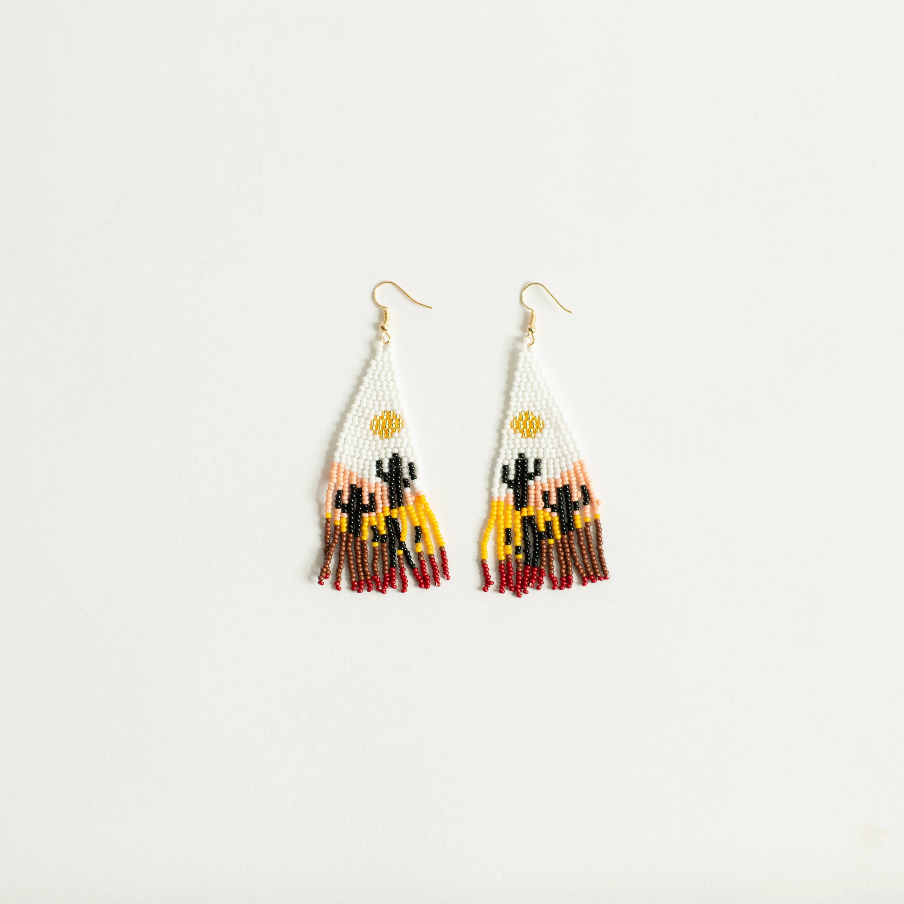 Beaded Cacti Dangle Earrings