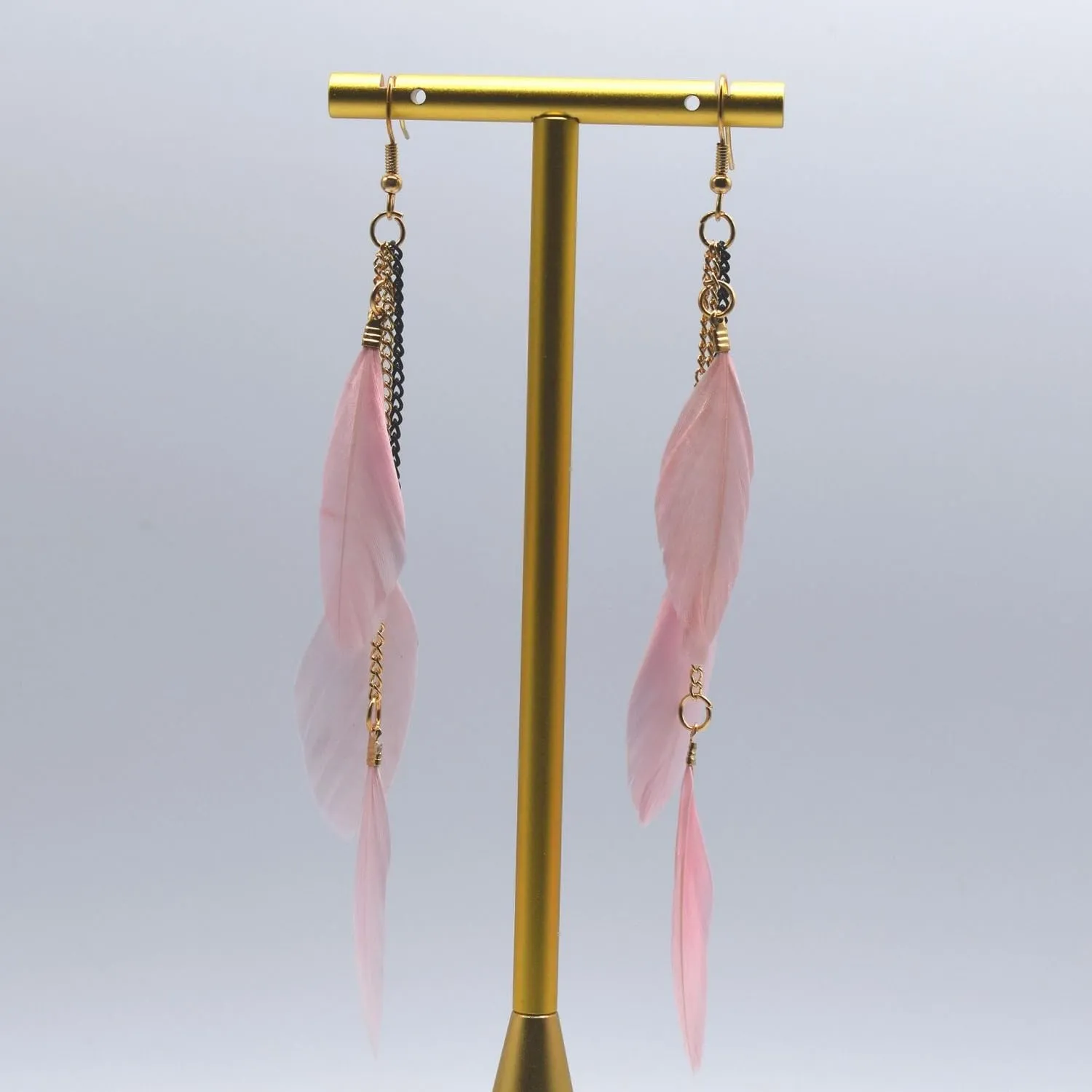 Boho Piercing Jewelry Tassel Feather Dangle Drop Long Chain Earrings Retro Lightweight Earrings for Women