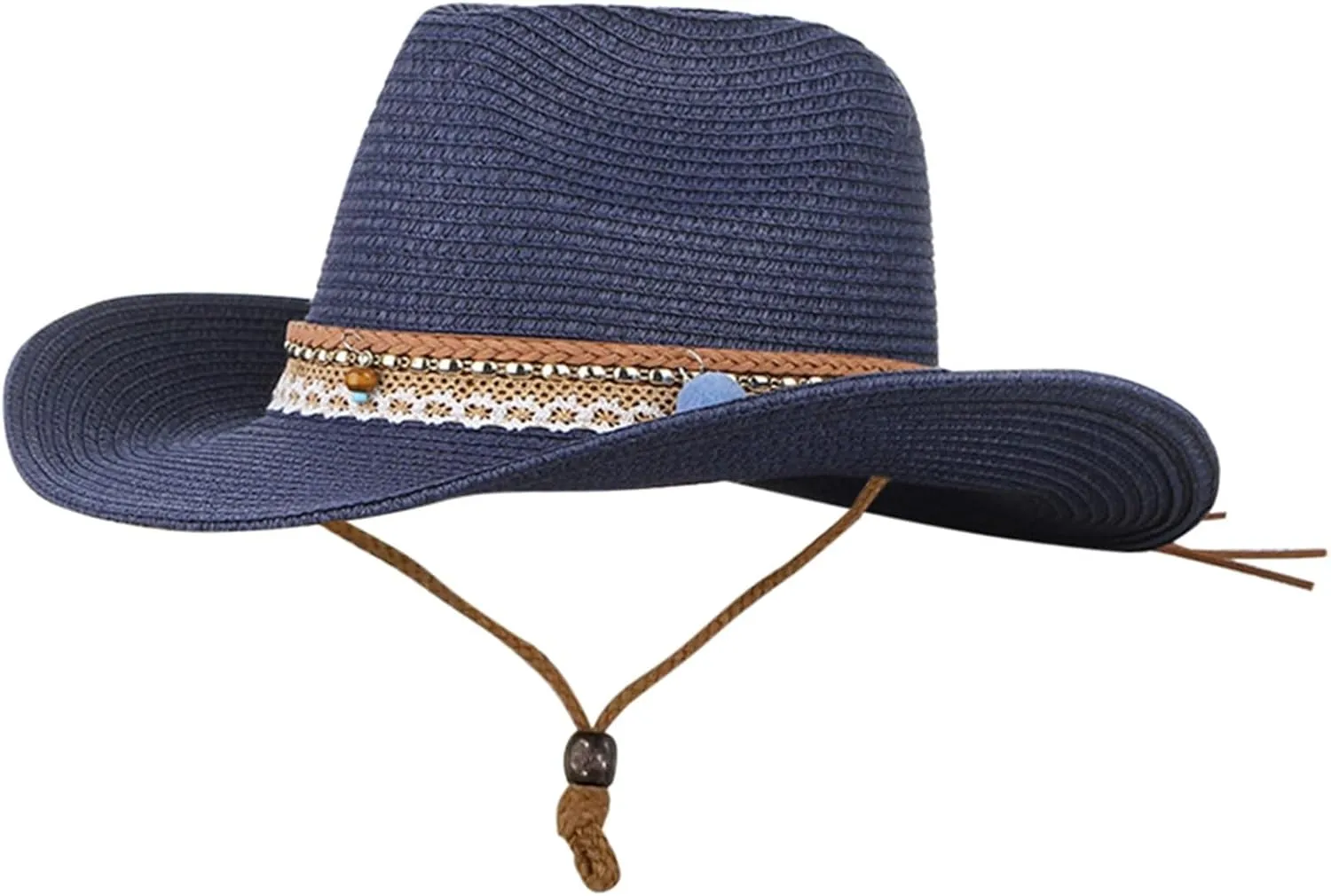 Classic Felt Cowboy Cowgirl Hats for Women Men Belt Buckle Retro Felt Panama Hat Western Style for Safari Fishing