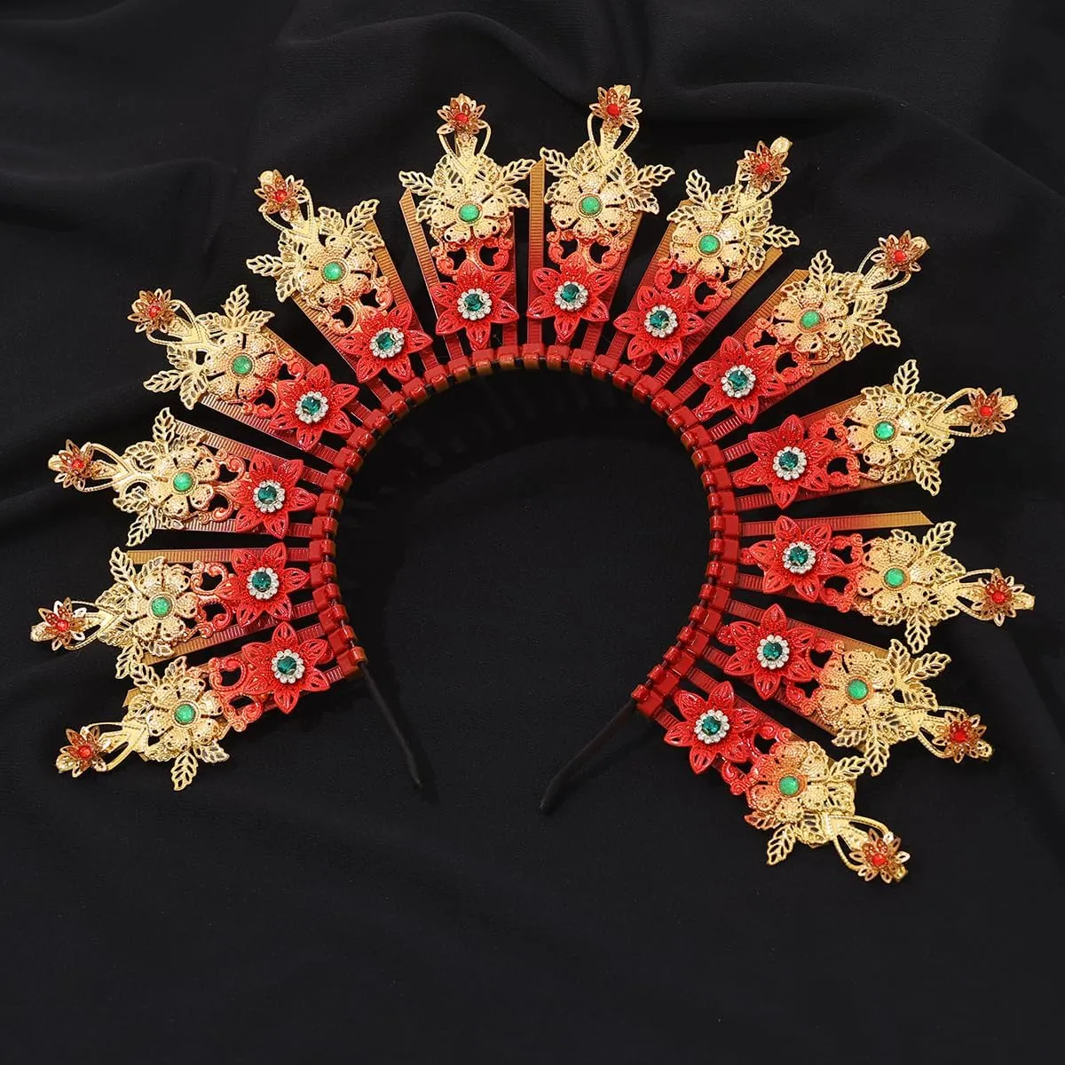 COSDREAMER Women Halo Crown Headband Gold Spiked Zip Tie Halo Crown Sunburst Headband