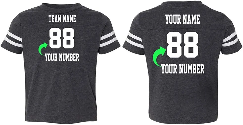 Customized Toddler Jersey Personalized with Your Name and Team Number (Black Solid, 1T)