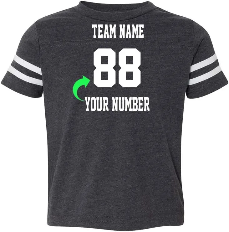 Customized Toddler Jersey Personalized with Your Name and Team Number (Black Solid, 1T)