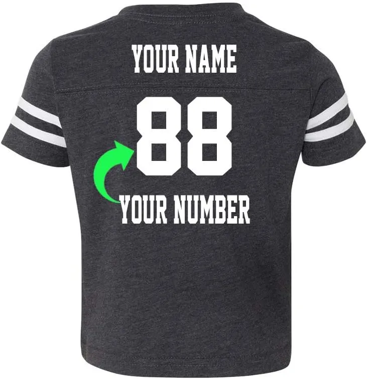 Customized Toddler Jersey Personalized with Your Name and Team Number (Black Solid, 1T)