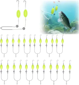 Double Reverse Fishing Hook Set,Double-Hook Reverse Bottom Line,Anti Tangle Split Fishing Hooks,Swimming Bait for Freshwater Saltwater,Free Floating,avoiding Water,Grass,Stones,and mud