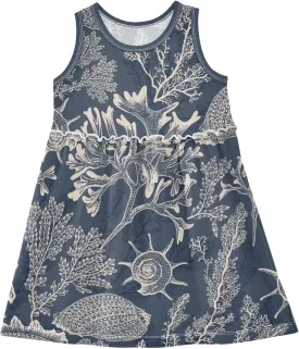 Fashion Girls Dress Cute Pattern Sleeveless Summer Casual Sundress A-line Dress 2T-8Y