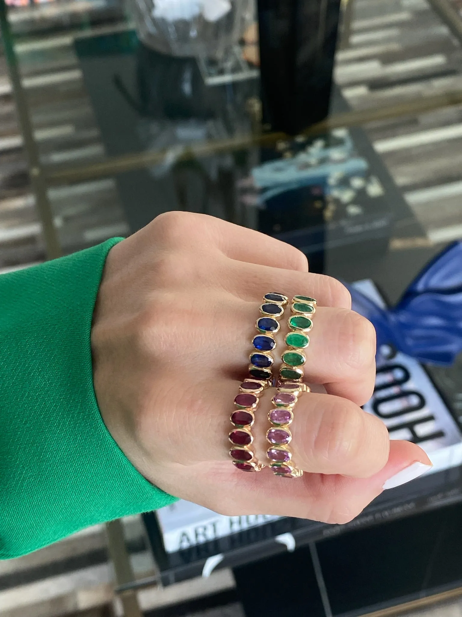 Gemstone Bezel Eternity Ring