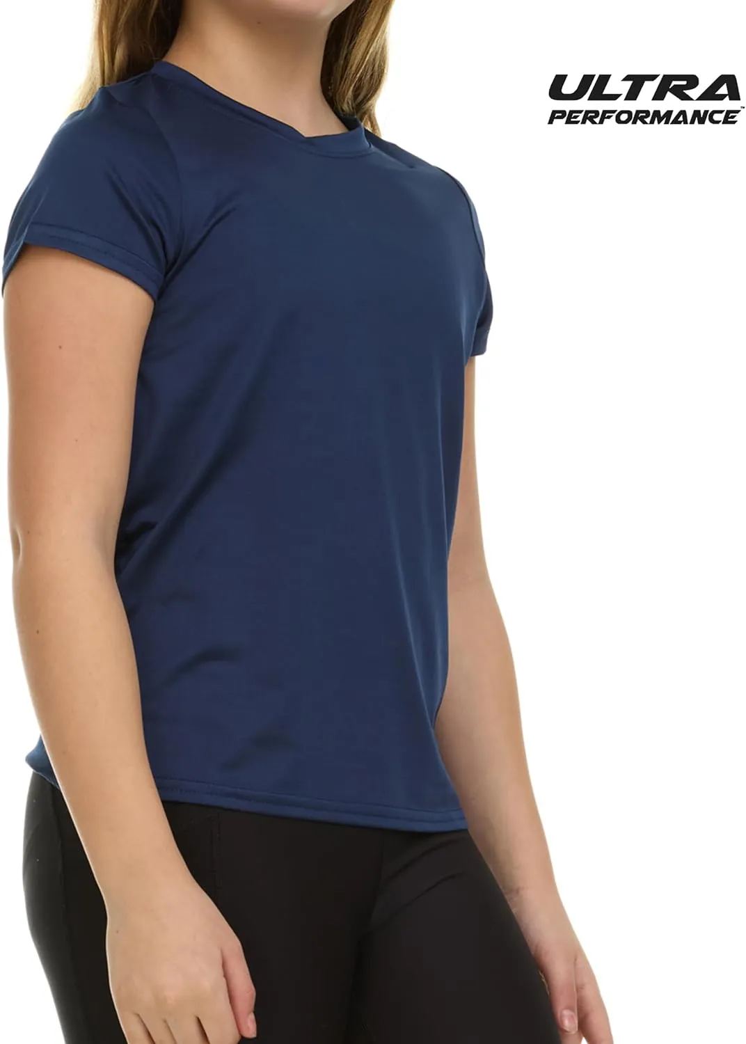 Girl's Athletic Shirts 3 Pack Crew Neck Short Sleeve Tees Summer Active Tops for Teen Girls Soccer & Sports Tshirts for Teens