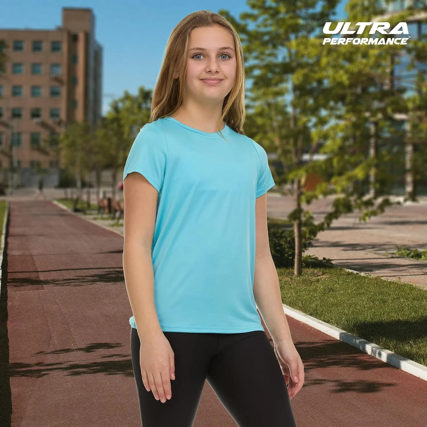 Girl's Athletic Shirts 3 Pack Crew Neck Short Sleeve Tees Summer Active Tops for Teen Girls Soccer & Sports Tshirts for Teens