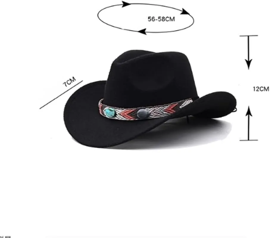 Jazz Cap Decorative Cowboy Hat Jazz Hat Travel Photo Cap Fedora Hat for Women and Men