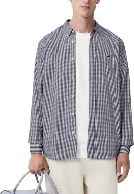 Lacoste Men's Long Sleeve Checked Gingham Button-Down Shirt