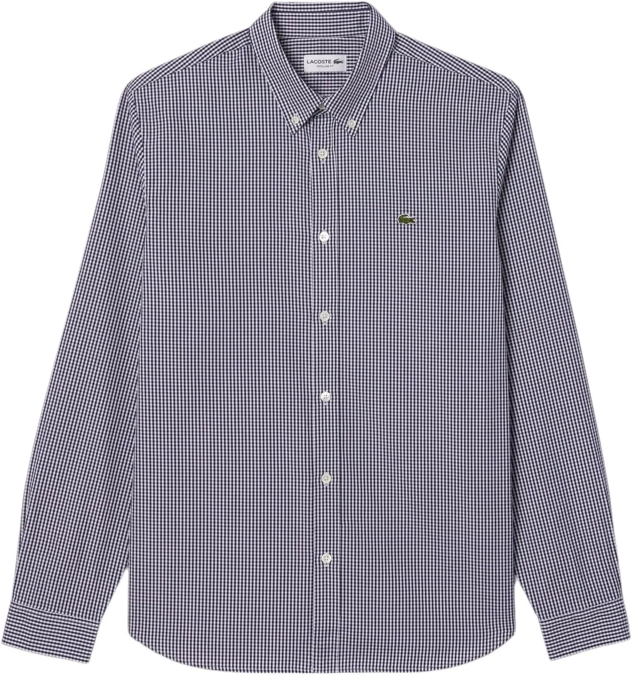 Lacoste Men's Long Sleeve Checked Gingham Button-Down Shirt