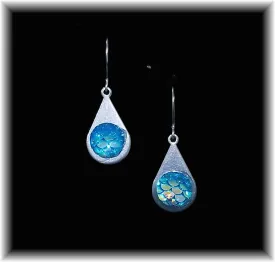 Light Blue Mermaid Scales Stainless Teardrop Earring