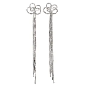 Long Crystal Clip Earrings