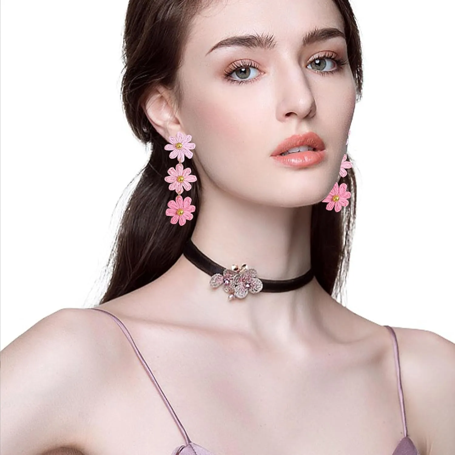 Long Tassel Rattan Earrings for Women Statement Boho Raffia Straw Flower Drop Dangle Earrings Summer Tropical Beach Jewelry