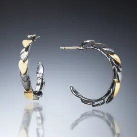 Mixed Metal Leaf Hoops (black)