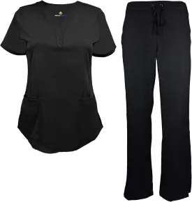 Natural Uniforms Women's Ultra Soft Y-Neck Scrub Set 8200-9200