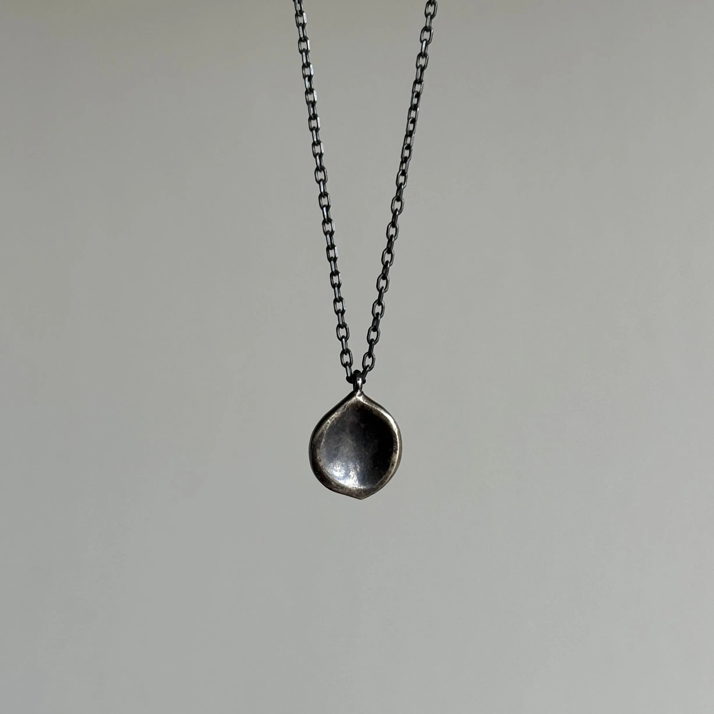 Oxidized Silver Seed Pendant