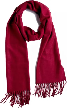 Plum Feathers Winter Scarf Shawl with Cashmere Feel - Rich Solid Colors Winter Scarves and Wraps 72" x 12"