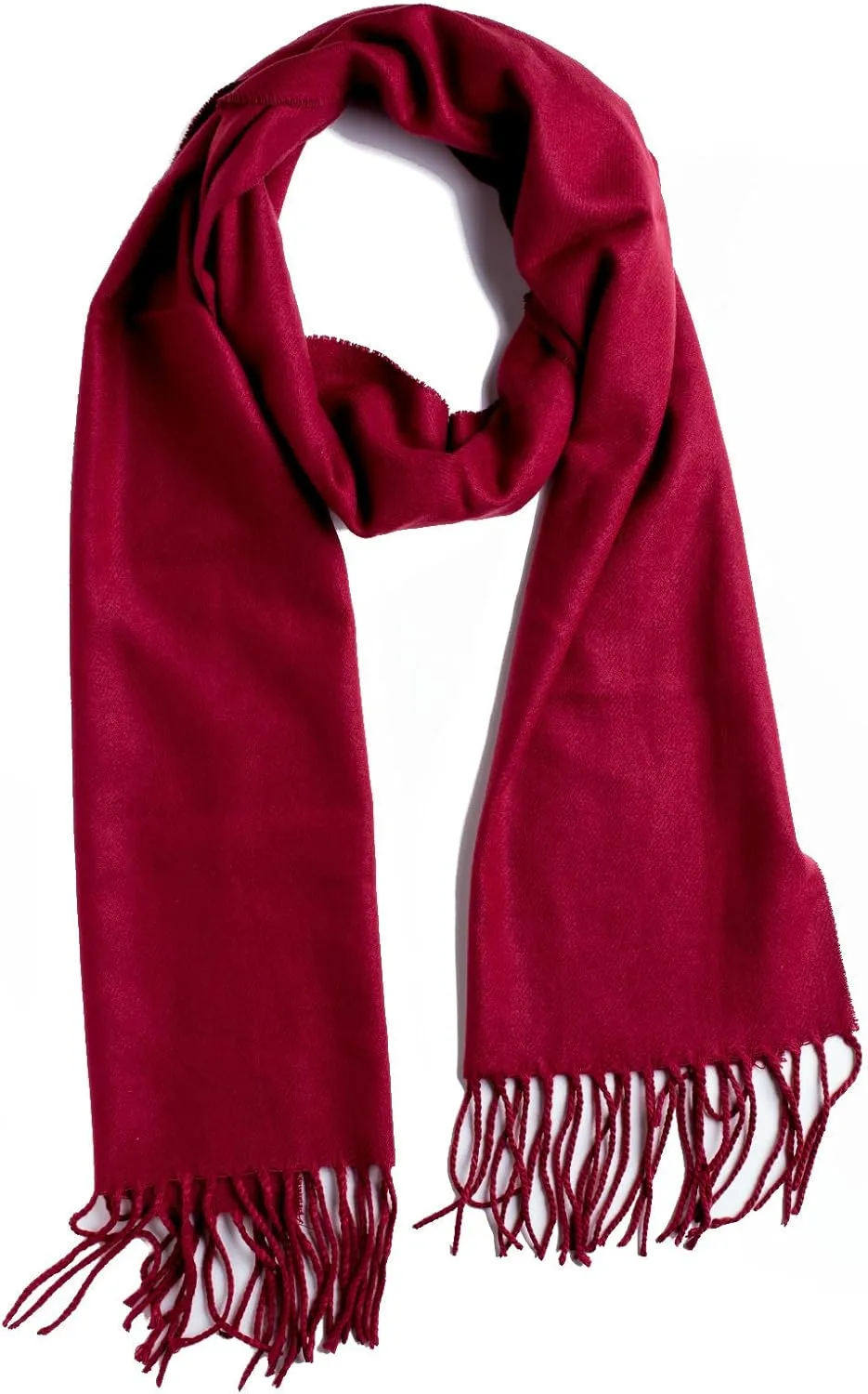 Plum Feathers Winter Scarf Shawl with Cashmere Feel - Rich Solid Colors Winter Scarves and Wraps 72" x 12"