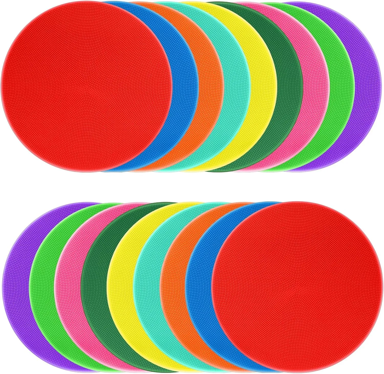 Poly Spots Spot Markers for Gym Floor 9 inch 18/27/36Pcs Flat Cones Non-Slip Rubber Floor Dots for Kids Sports Soccer Basketball Agility Training Dance Classroom