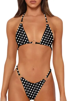 Sexy Bikinis for Women 2 Piece Bikini Spaghetti Strap Swimsuits Solid Color Bathing Swimwear Triangle Bathing Suit