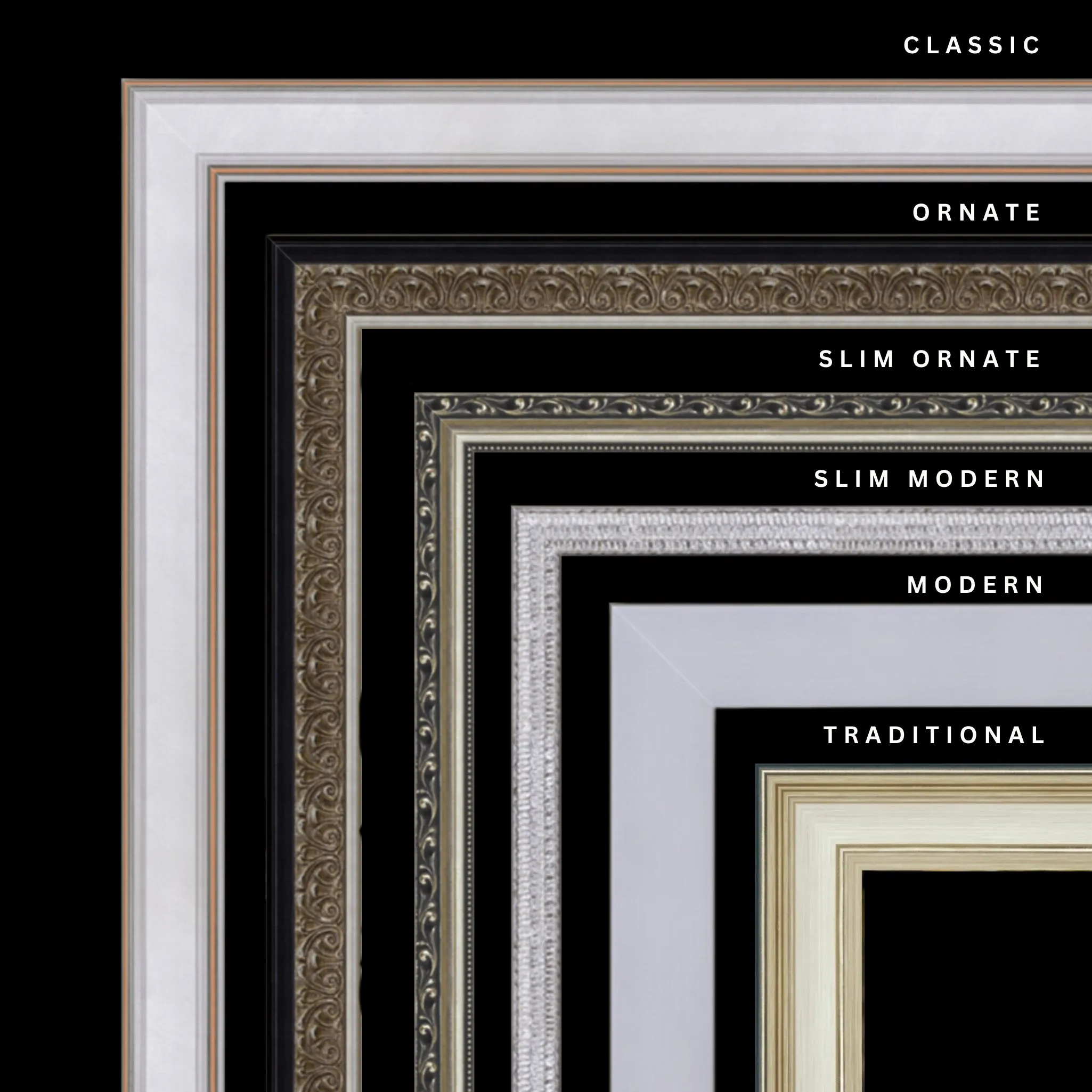 Silver 40x20 Picture Frame Ornate Traditional Classic Antique