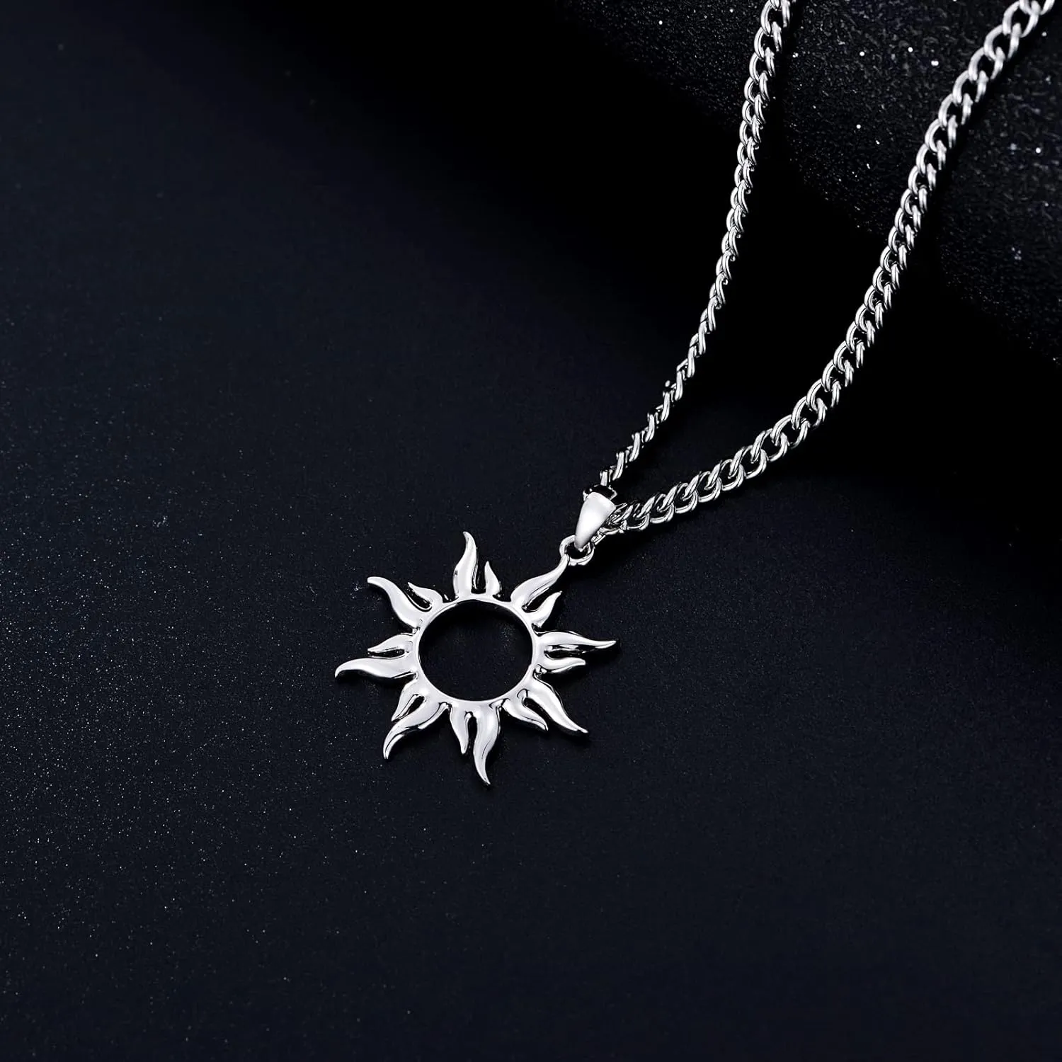 Sun Necklace Sterling Silver Sun Pendant with 22?? 2?? Stainless Steel Chain Gift for Women Men