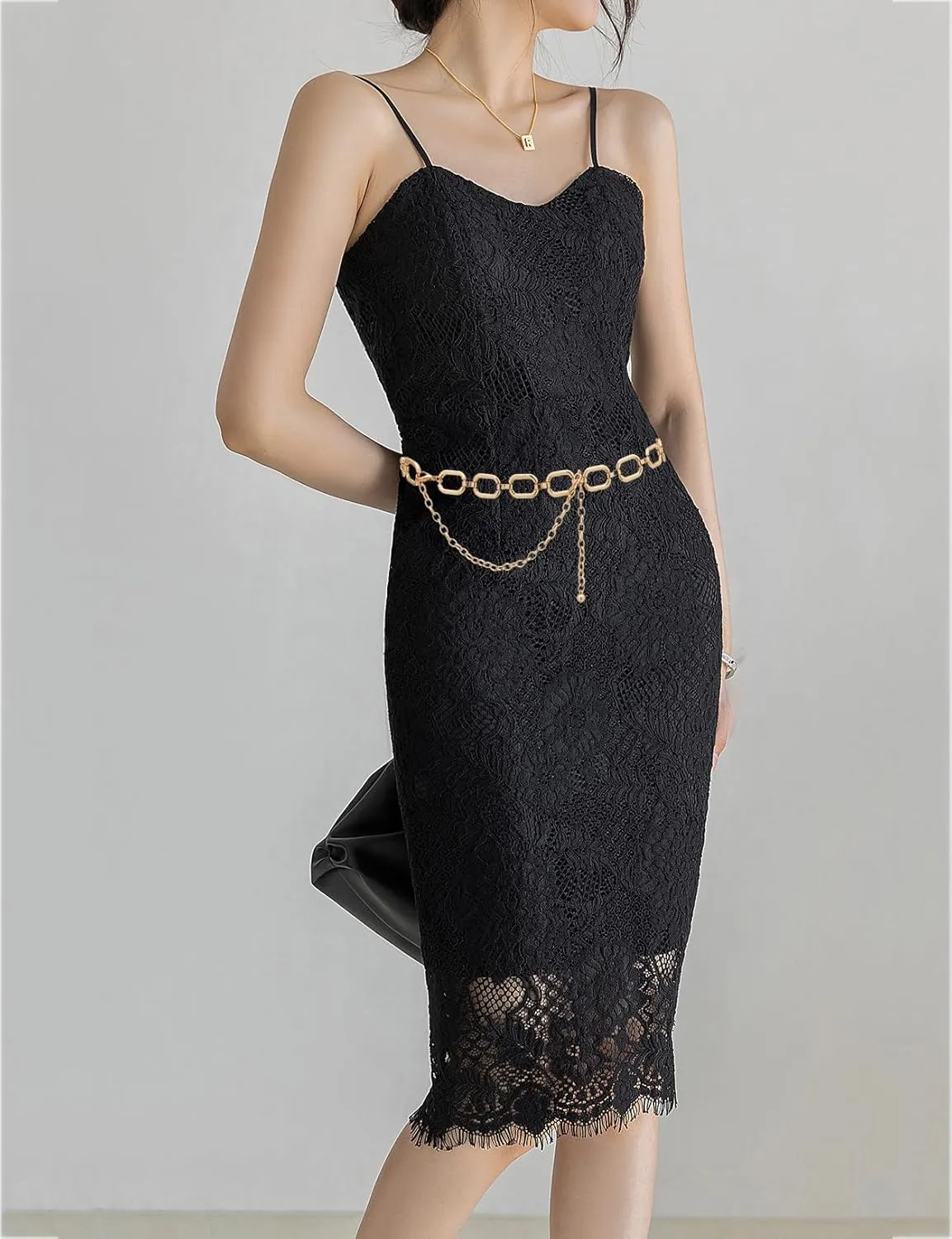 TOPACC Metal Link Chain Belt for Women Waist Chains Chunky Thick Chain Belt for Dresses Jeans