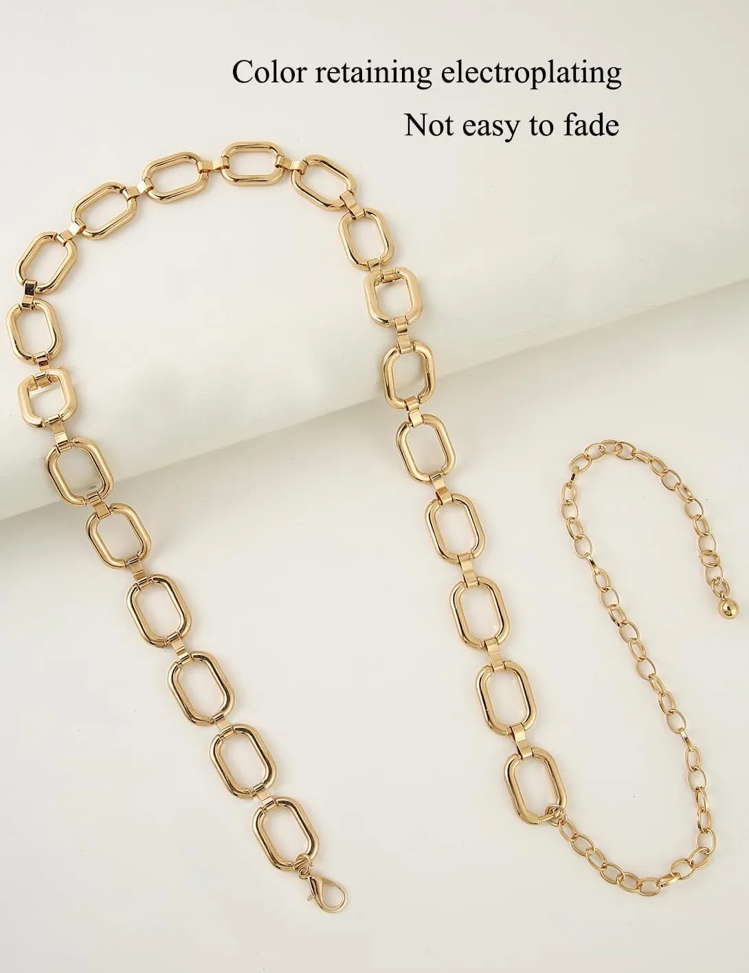 TOPACC Metal Link Chain Belt for Women Waist Chains Chunky Thick Chain Belt for Dresses Jeans