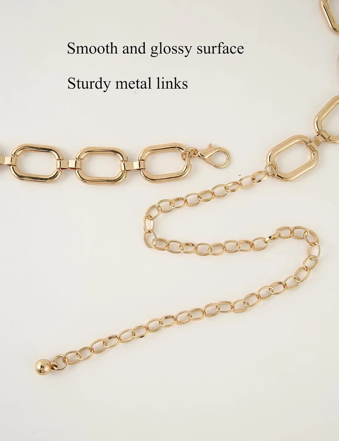 TOPACC Metal Link Chain Belt for Women Waist Chains Chunky Thick Chain Belt for Dresses Jeans