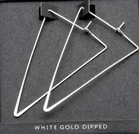 Triangle Earrings-White Gold
