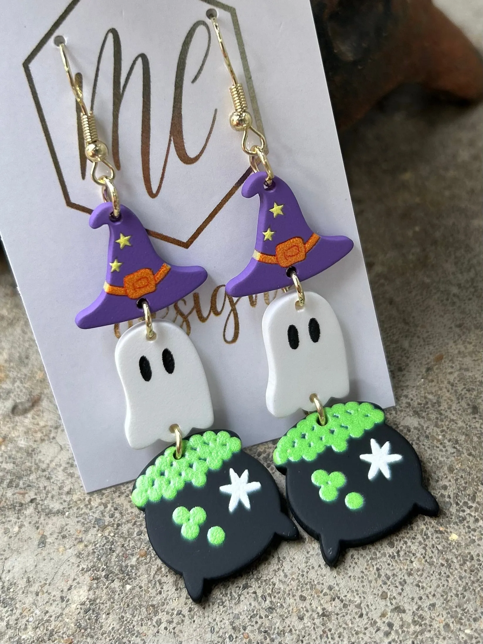 Triple Halloween Dangle Earrings