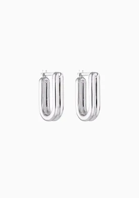 Twofold Hoop Earrings_Silver