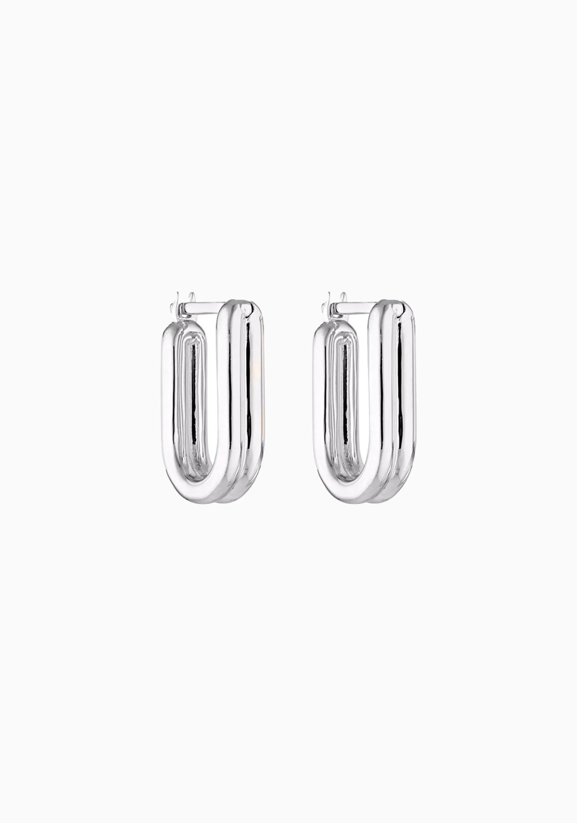 Twofold Hoop Earrings_Silver